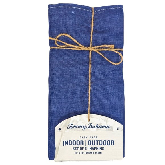 Tommy Bahama Other - Tommy Bahama NWT Blue Set of 6 Napkins 18" x 18" Indoor Outdoor